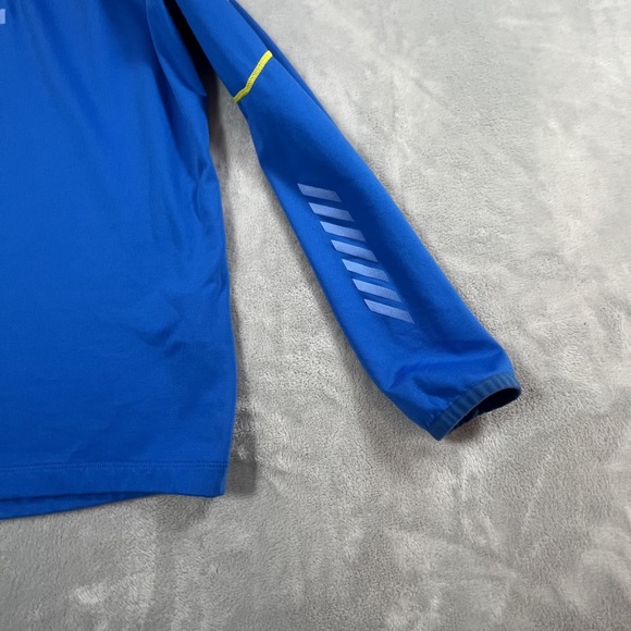 Helly Hansen 1/4 Zip Base Layer Shirt Mens M Blue Outdoor High Neck Lightweight - Picture 4 of 14
